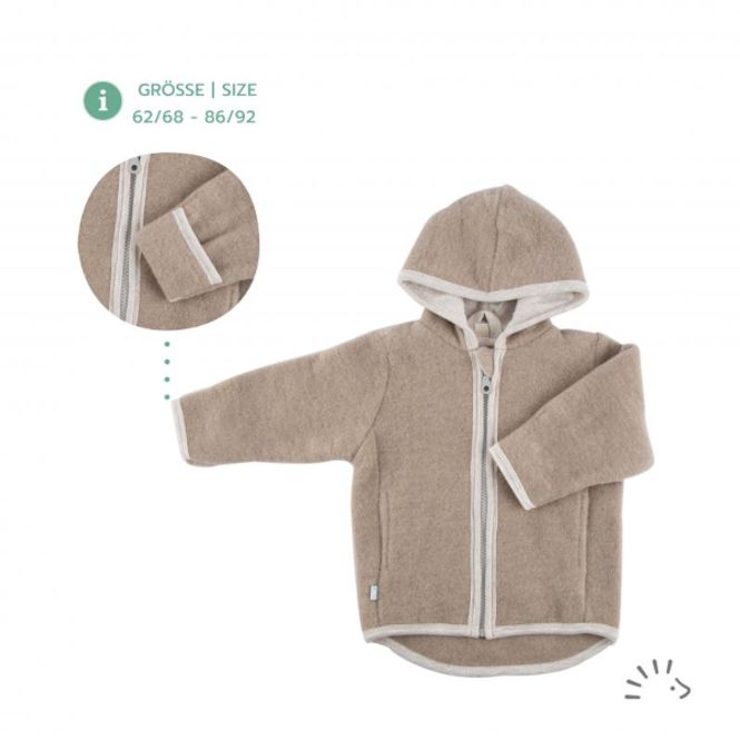 Hovedbilde Iobio jakke ullfleece beige - kun 74/80