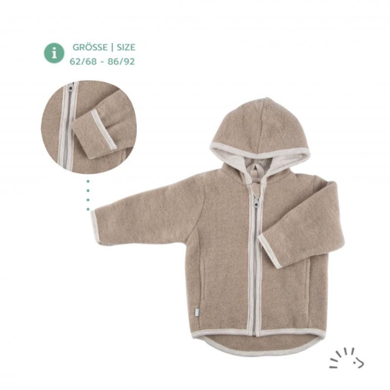 Iobio jakke ullfleece beige - kun 74/80