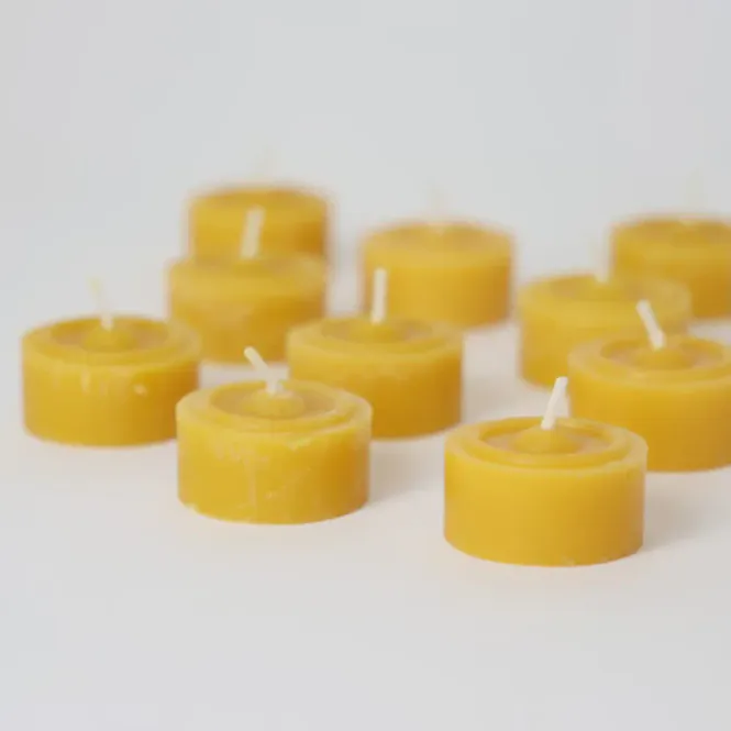 Hovedbilde Grimm's 10-pk. telys bivoks 100 % gule