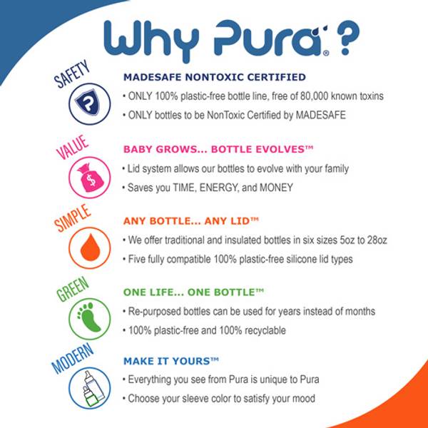 Pura Kiki&reg; t&aring;teflaske st&aring;l 325 ml rev