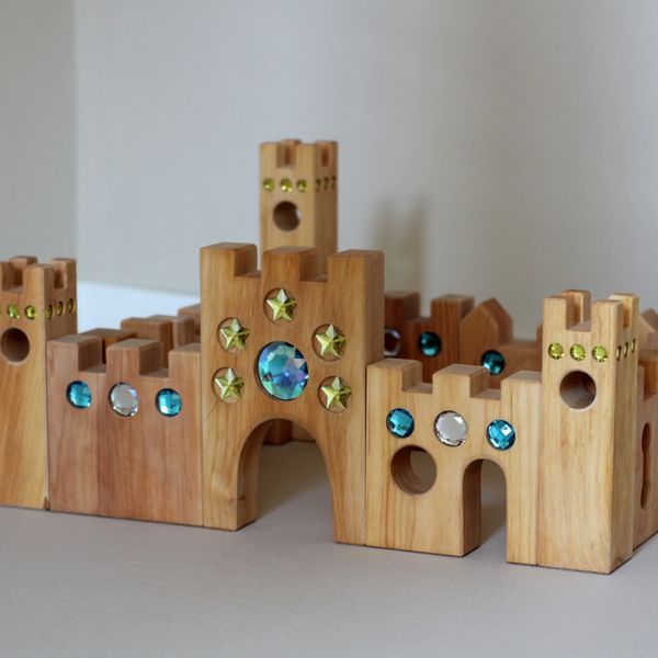 Bauspiel eventyrslott med glittersteiner 16 deler