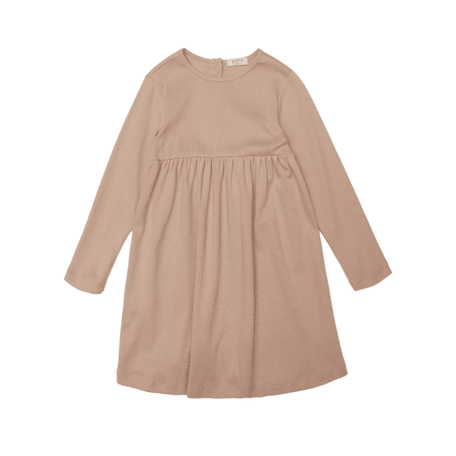 Hovedbilde Petit by Basics langermet bomullskjole Nude