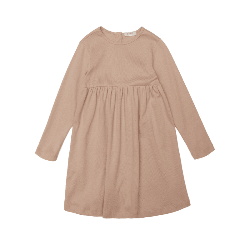 Petit by Basics langermet bomullskjole Nude