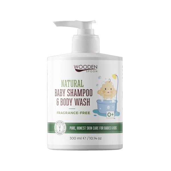Wooden Spoon duftfri økologisk såpe og sjampo baby 300 ml