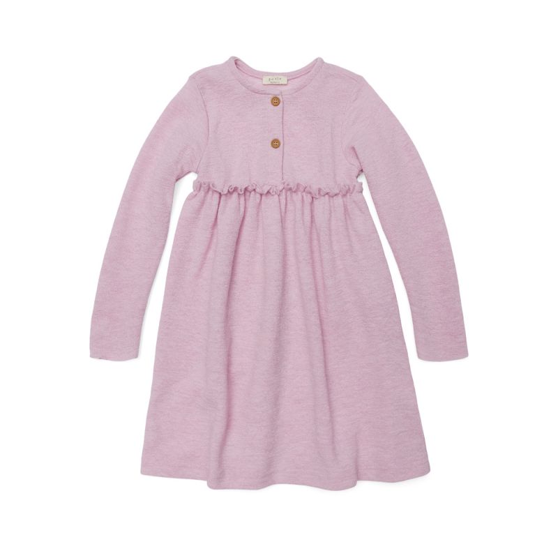 Petit by Basics ullkjole langermet lys rosalilla melert