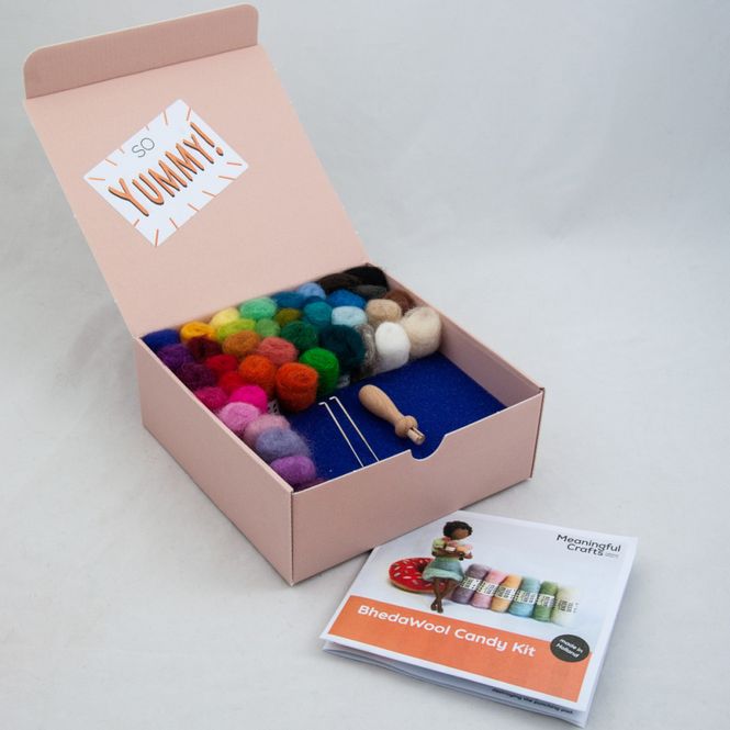 Hovedbilde Startpakke nålefilting BhedaWool Candy Kit