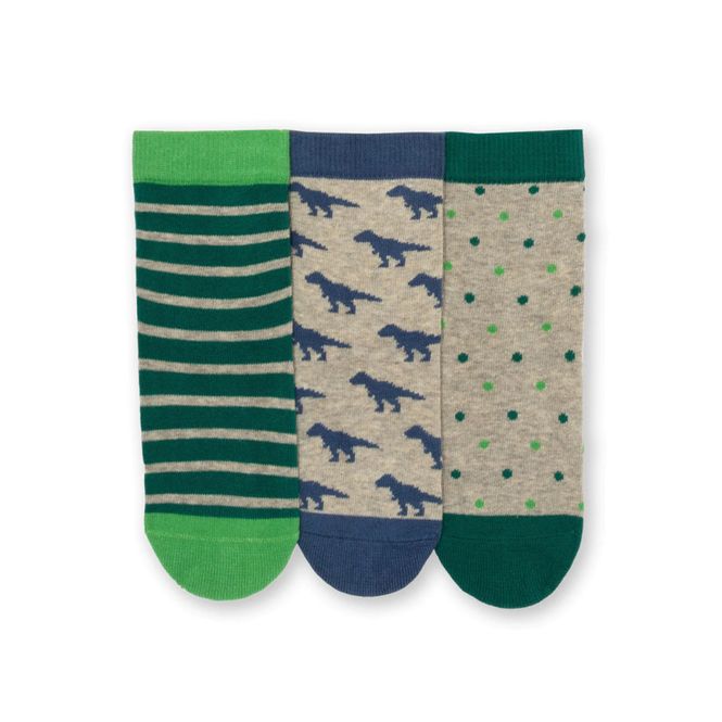 Hovedbilde Kite bomullssokker 3-pk. dino grå - kun str ...