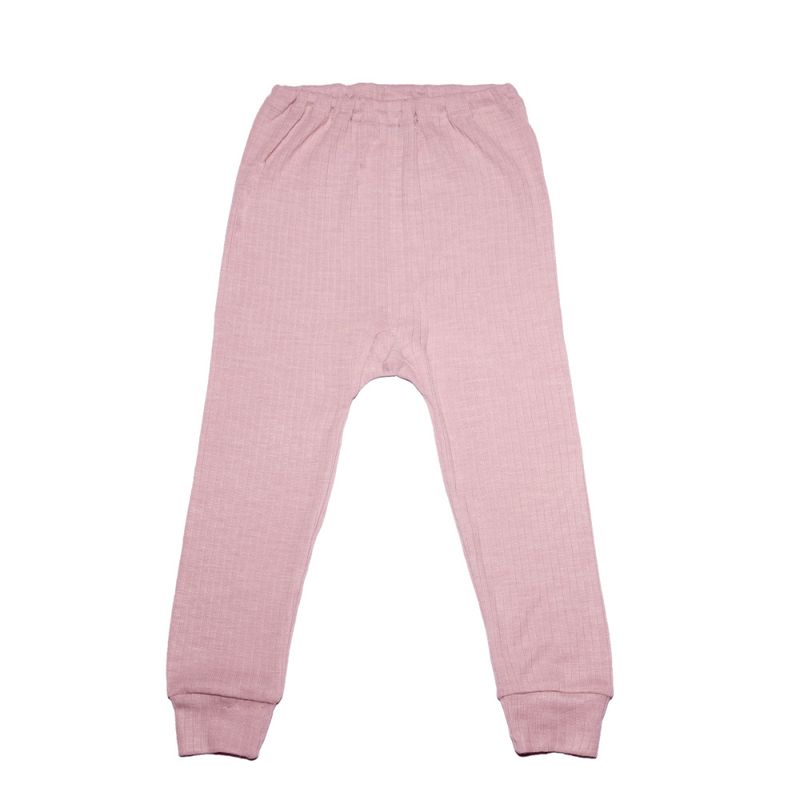 Cosilana stillongs ull/silke/bomull ribbekanter rosa